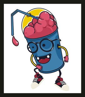 卡通果汁桶形象活力满满