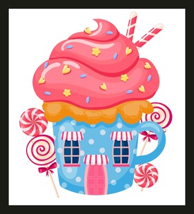 纸杯蛋糕造型的可爱小屋