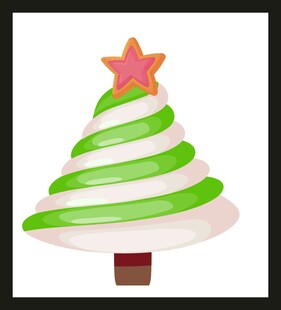 卡通螺旋圣诞树形象
