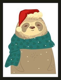 戴帽围脖的可爱树懒