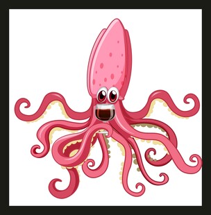 可爱粉色章鱼卡通形象