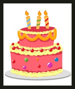 双层生日蛋糕插画
