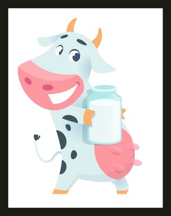 卡通奶牛手持奶瓶