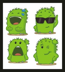可爱绿毛怪表情集合