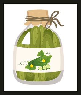 罐装腌黄瓜插画