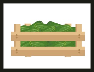 木箱装的新鲜绿色蔬菜