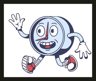 奔跑的卡通时钟形象