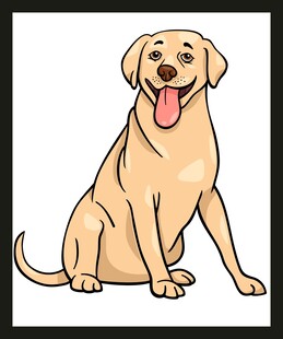 坐着的可爱拉布拉多犬