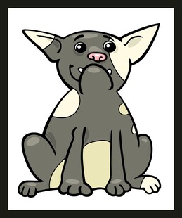 坐着的斑点小狗插画