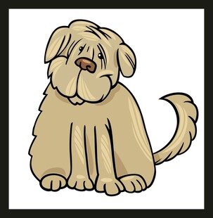 坐着的可爱卡通小狗