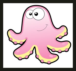 可爱粉色章鱼卡通形象