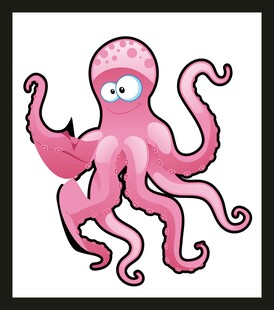 可爱粉色章鱼卡通形象