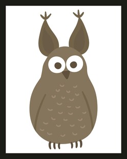 可爱卡通猫头鹰插画