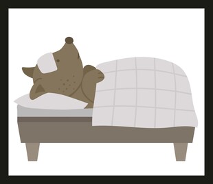 床上酣睡的可爱小熊