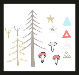 森林元素插画图案集合