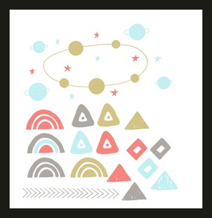 几何彩虹图形装饰图案