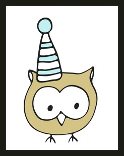 戴帽猫头鹰卡通形象