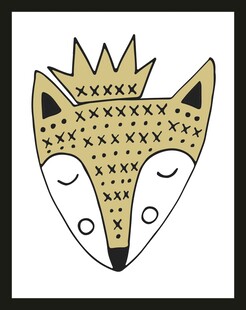 可爱狐狸头戴皇冠插画