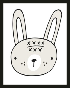 简约卡通兔子头像插画