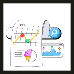 数据图表与网络元素展示