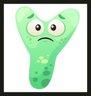 悲伤的绿色卡通异形