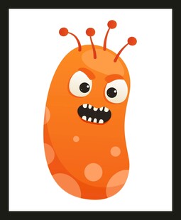 橙色卡通小怪物形象