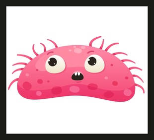 可爱粉色卡通小怪物