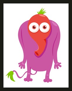 紫色卡通怪物形象