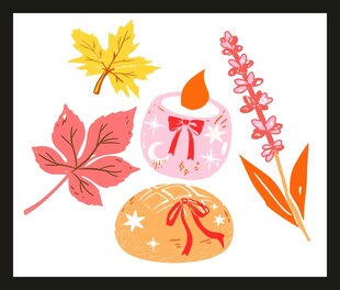 秋季装饰元素插画