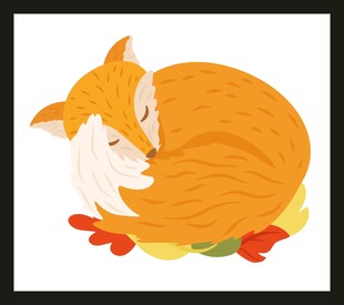 依偎的橘猫与狐狸