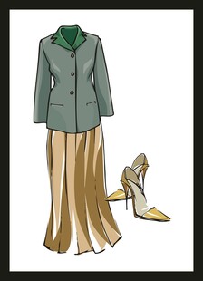 时尚套装与高跟鞋搭配