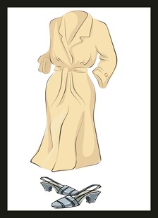 米色浴袍与配套拖鞋