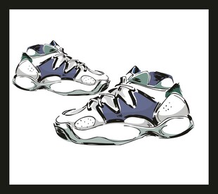 时尚运动鞋手绘插画