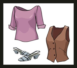 女士服装与鞋子搭配展示