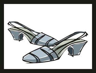 时尚条纹粗跟凉鞋设计图