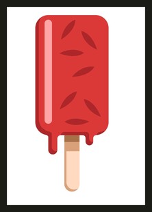 红色美味冰棍插画