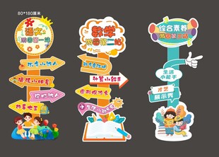 可爱指示牌装饰设计元素