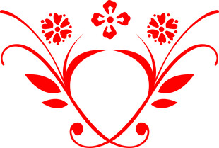 心形花卉装饰图案