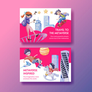 多样卡通人物场景插画图片