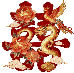 龙凤呈祥中式囍