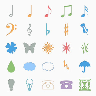 多彩创意符号图标集合