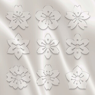 白色透明花朵图案集合