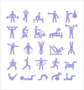 多样健身动作图标集合