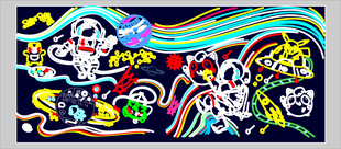 多彩涂鸦艺术作品