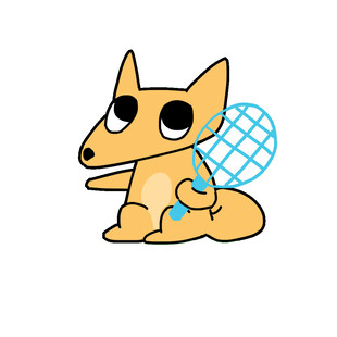 卡通小狗持网球拍形象