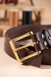 时尚棕色金属扣皮带
