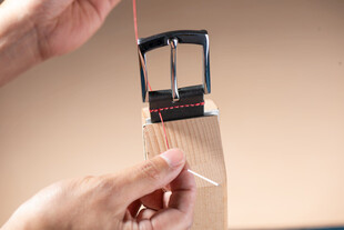 手工制作皮带过程展示