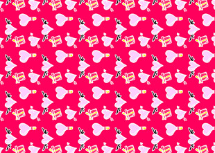 红色爱心碎花图案背景