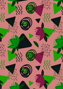 几何植物图案背景