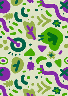 多彩抽象植物图案背景